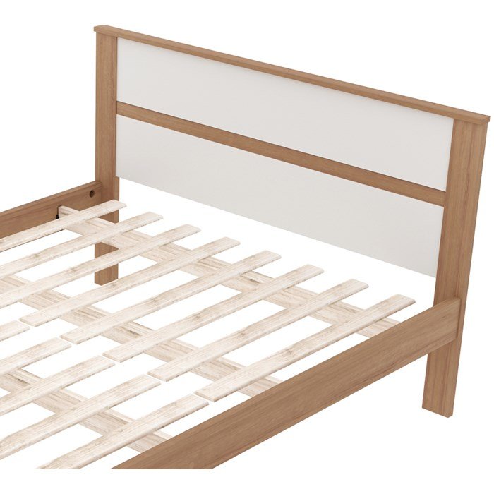 Cama de Casal para Colchão 1,38m Amendoa/branco Cm8005 Tecno Mobili - 6