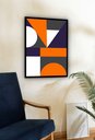 Ver imagem 2 de Quadro Decorativo Geométrico Laranja Branco -70x50cm:moldura Branca