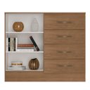 Ver imagem 2 de Cômoda Sapateira para Quarto 2 Portas 4 Gavetas Lisa Carvalho Oak