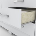 Ver imagem 5 de Guarda Roupa Solteiro com Espelho 4 Portas 3 Gavetas Nápole Briz Branco/Rosa Chá