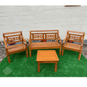 Ver imagem 2 de Kit Jogo de Banco 4 Lugares Com Mesa de Centro Madeira de Demolição Modelo Flor Sudeste Rústico