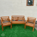 Ver imagem 3 de Kit Jogo de Banco 4 Lugares Com Mesa de Centro Madeira de Demolição Modelo Flor Sudeste Rústico