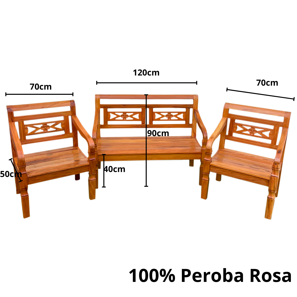 Ver imagem 7 de Kit Jogo de Banco 4 Lugares Com Mesa de Centro Madeira de Demolição Modelo Flor Sudeste Rústico