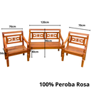 Ver imagem 7 de Kit Jogo de Banco 4 Lugares Com Mesa de Centro Madeira de Demolição Modelo Flor Sudeste Rústico