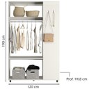Ver imagem 4 de Kit Arara Closet 2 Gavetas e Mesa de Cabeceira Off White Cristal Dmad