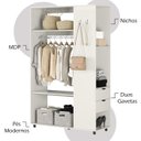 Ver imagem 2 de Kit Arara Closet 2 Gavetas e Mesa de Cabeceira Off White Cristal Dmad