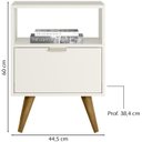 Ver imagem 3 de Kit Arara Closet 2 Gavetas e Mesa de Cabeceira Off White Cristal Dmad