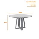 Ver imagem 4 de Conjunto Sala de Jantar Mesa Vitoria 135x135 6 Cadeiras Anitta Ype/off White/linho Palha
