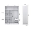 Ver imagem 2 de Guarda Roupa Solteiro 2 Portas Espelhadas Malva CabeCasa MadeiraOriginals