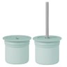 Copo Snack com Canudo Silicone Sip + Snack River Green e Grey - Minikoioi - 1