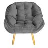 Kit 02 Poltrona Decorativa California Suede Cinza Pés Palito - Fina Mobília - 2