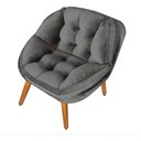 Ver imagem 3 de Kit 02 Poltrona Decorativa California Suede Cinza Pés Palito - Fina Mobília