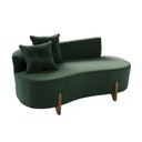 Ver imagem 3 de Conjunto 01 Poltrona + Sofá Curvo Orgânico Veludo Verde - Montanaris Decor
