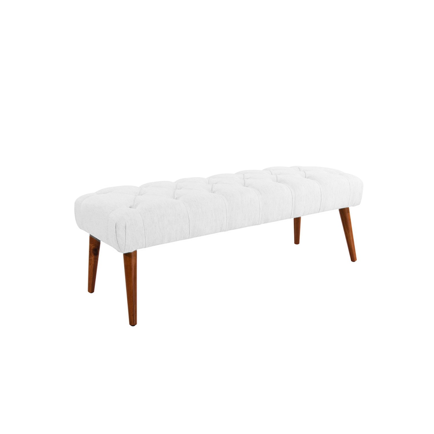 Banco Rubi 80cm Suede Branco - Dominic Decor - 2