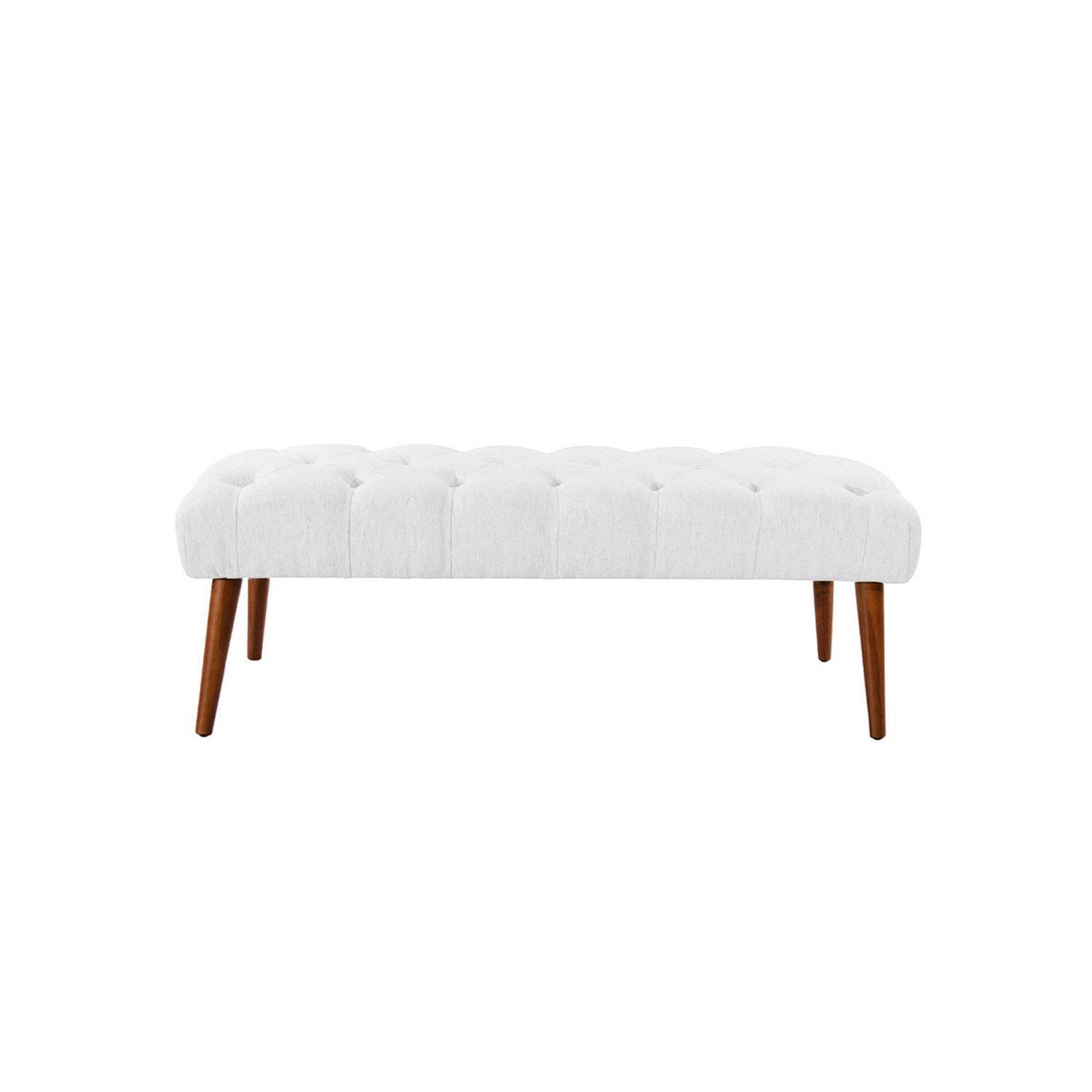 Banco Rubi 80cm Suede Branco - Dominic Decor - 1