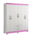 Ver imagem 1 de Guarda-Roupa 6 Portas NT 5130 Rosa - Notável