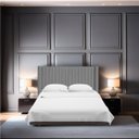 Ver imagem 2 de Cabeceira Casal King Size Estofada para Cama Box Alicia Veludo Cinza