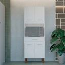 Ver imagem 1 de Paneleiro de Cozinha Compacto com Nicho e Gaveta 4 Portas 1 Gaveta