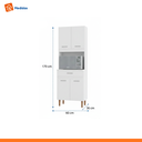 Ver imagem 7 de Paneleiro de Cozinha Compacto com Nicho e Gaveta 4 Portas 1 Gaveta