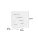 Ver imagem 2 de Cômoda para Quarto Solteiro 5 Gavetas - Premium-neve - Tcil Móveis