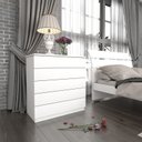 Ver imagem 1 de Cômoda para Quarto Solteiro 5 Gavetas - Premium-neve - Tcil Móveis
