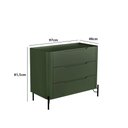 Ver imagem 2 de Cômoda com 3 Gavetas 97cm Pés em Metal 100% Mdf Cor:musgo com Preto