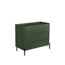 Ver imagem 1 de Cômoda com 3 Gavetas 97cm Pés em Metal 100% Mdf Cor:musgo com Preto