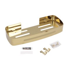Suporte Shampoo Retangular Parede Banheiro Aço Inox Dourado - 6