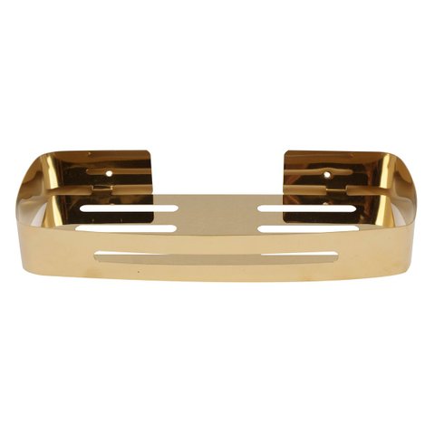 Suporte Shampoo Retangular Parede Banheiro Aço Inox Dourado