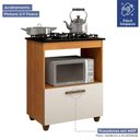 Ver imagem 3 de Balcão para Cooktop 5 Bocas 1 Porta Basculante Salvia Kaiki Móveis Nature/off White