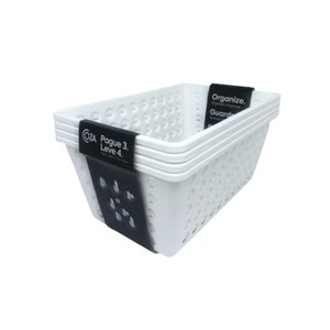 Kit Cesta Grande One Coza 4und.branco Brinox19,1x28,8x12,3cm