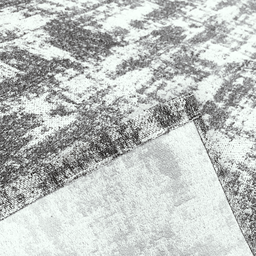 Tapete Sala Hall Antiderrapante 1.40m X 2.00m Decoração Tear Artesanal Jacquard Mármore Cinza - 5