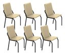 Ver imagem 1 de Kit 6 Cadeiras Malibu Corino Creme Tubo Martelado