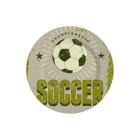 Conjunto com 6 Pratos de Sobremesa Football Futebol Ø21cm Alleanza Cerâmica Revendedor Autorizado. P
