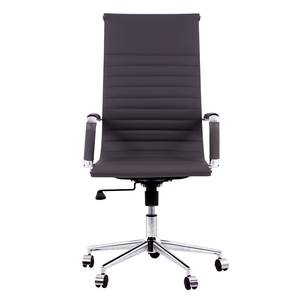 Ver imagem 3 de Kit 6 Cadeiras de Escritório Presidente Giratória Pu Cinza com Braços