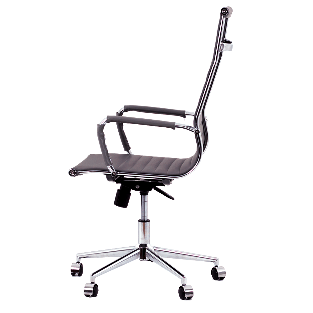 Ver imagem 4 de Kit 6 Cadeiras de Escritório Presidente Giratória Pu Cinza com Braços