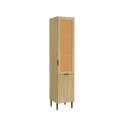 Ver imagem 1 de Armário Paneleiro 2 Portas com Vidro Reflecta 220x40 cm Capadócia Amadeirado Claro 100% MDF