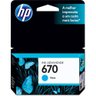 Cartucho HP 670 Ciano 3,5ML - CZ114AB - 1