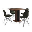 Ver imagem 6 de Mesa Jantar Londres Quadrada Amêndoa 90cm Base Preta 4 Cadeiras Eames Estofadas Verde Ferro Preto