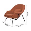 Ver imagem 4 de Poltrona Womb Chair sem Puff Bouclê Base Preta Linha Premium Design Moderno Sala Leitura - Terracota