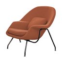 Ver imagem 2 de Poltrona Womb Chair sem Puff Bouclê Base Preta Linha Premium Design Moderno Sala Leitura - Terracota