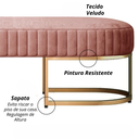 Ver imagem 3 de Recamier Glow 110cm Puff Moderno Premium Sala e Quarto:rosa
