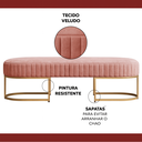 Ver imagem 4 de Recamier Glow 110cm Puff Moderno Premium Sala e Quarto:rosa