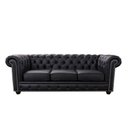Ver imagem 1 de Sofá Maísa 3 Lugares 235cm Preto Couro Conforto para Sala de Estar Moderna Sallar Home