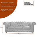 Ver imagem 2 de Sofá Maísa 3 Lugares 235cm Preto Couro Conforto para Sala de Estar Moderna Sallar Home