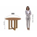 Ver imagem 2 de Conjunto: Mesa Sala Jantar Flora Tampo Madeirado C/ Vidro 109cm e 4 Cadeiras Paola Cinamomo/off