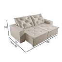 Ver imagem 3 de Sofá 3 Lugares Retrátil e Reclinável Martins M-181 Veludo Creme
