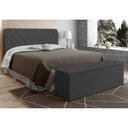 Ver imagem 1 de Cabeceira com Calçadeira Baú Para Colchão Box de 160 cm Paris - JS Móveis - Suede Amassado Cinza