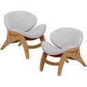 Ver imagem 1 de Kit 2 Poltronas Decorativa Orgânica Sala Living Kadosh L02 Linho Cinza - Lyam Decor