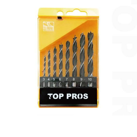 Jogo de Brocas para Madeira Aço Carbono 8 Peças 3 a 10mm